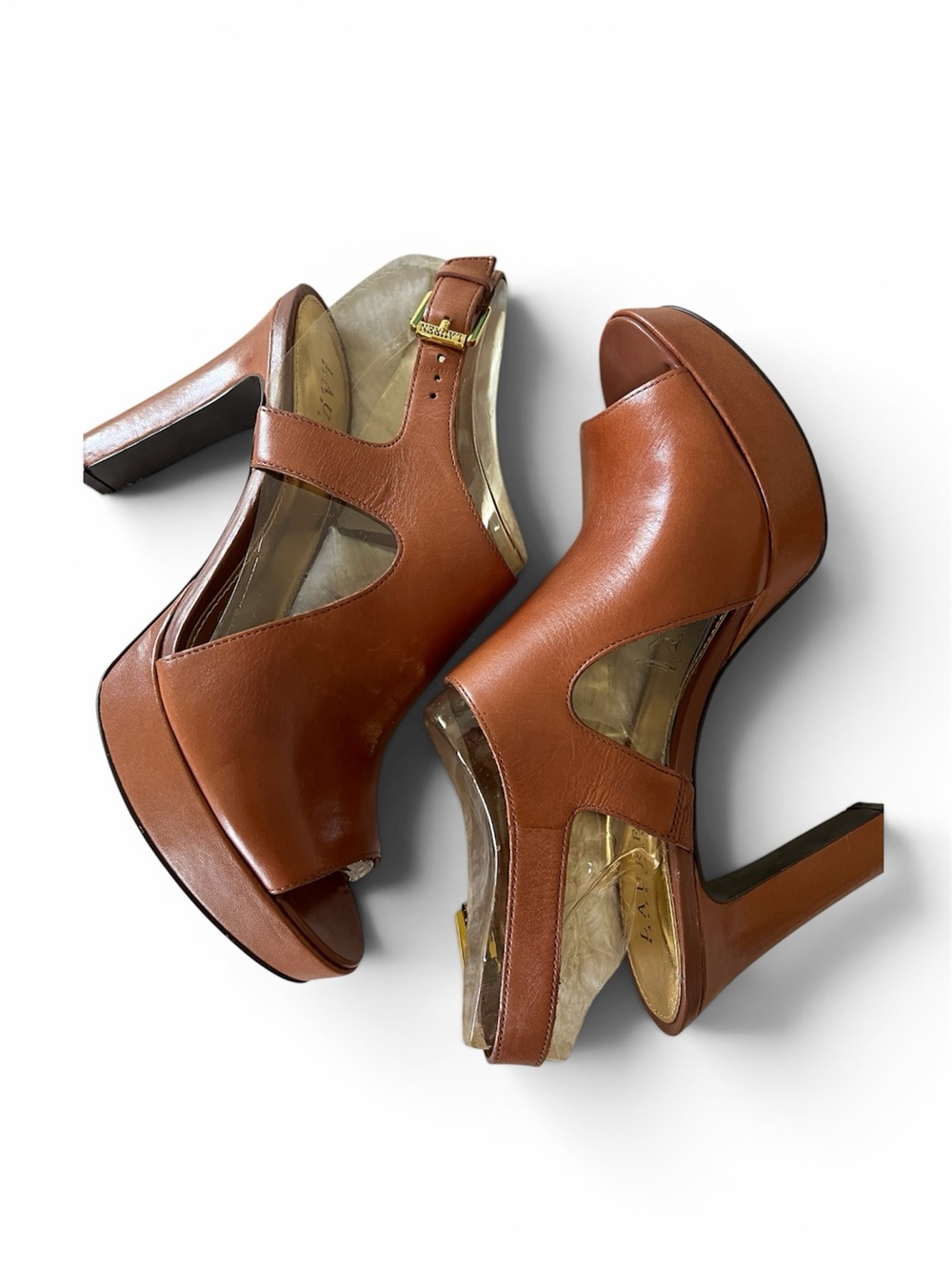 Lauren Ralph Lauren Synthia Peeptoe Slingback Platform Heel